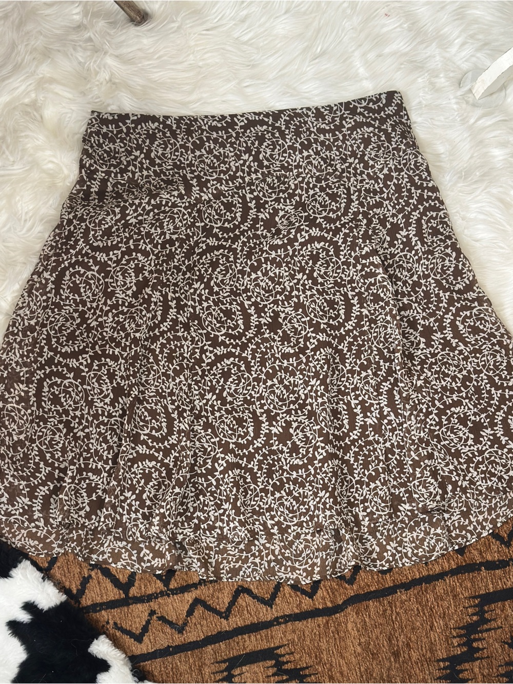 George Brown Printed Maxi Skirt with Cream Swirl Print